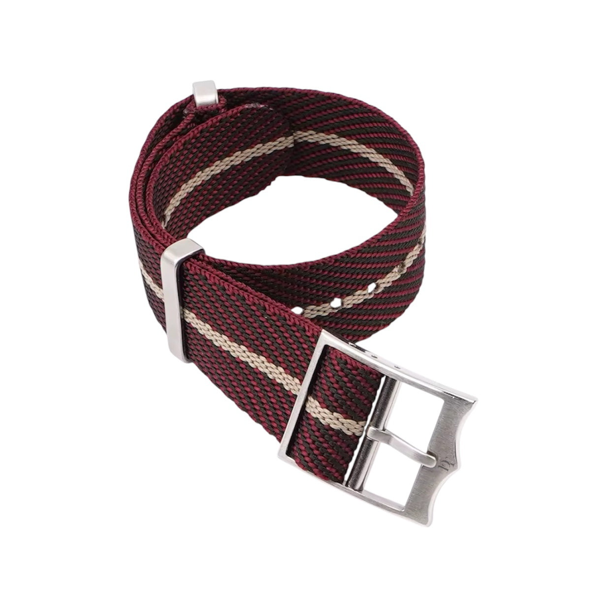 IVRESSE Nato Strap | Burgundy, Beige