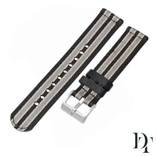 BOND Nylon Strap | Dark Brown, Beige, Grey