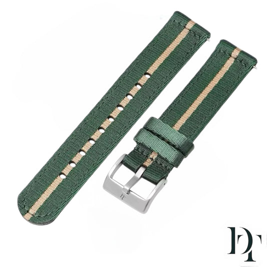 PRESTIGIO Nylon Strap | Dark Green, Beige