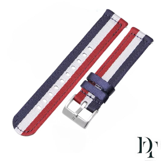 CÔTE D'AZUR Nylon Strap | Blue, White, Red
